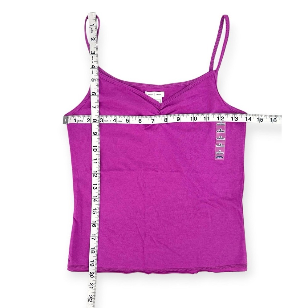 Vintage Y2K Old Navy Tiny Fit Ruched Cami Tank Top Women's Small Pink NWT - Picture 7 of 9